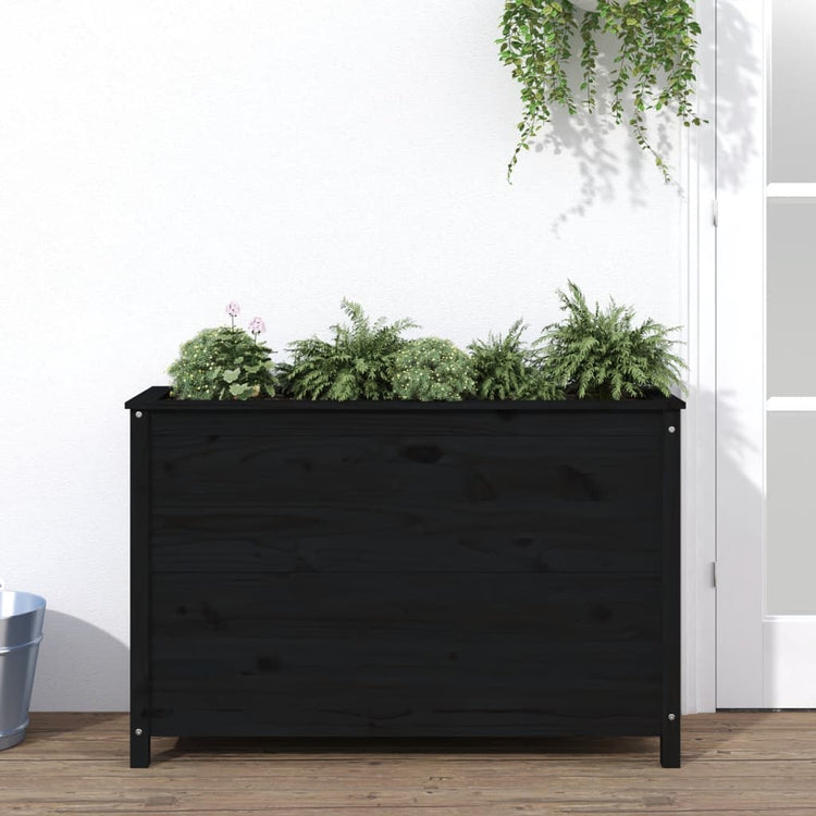 VIDAXL -Pflanzer erhöht 119,5 x 40 x 78 cm Festkiefer schwarz