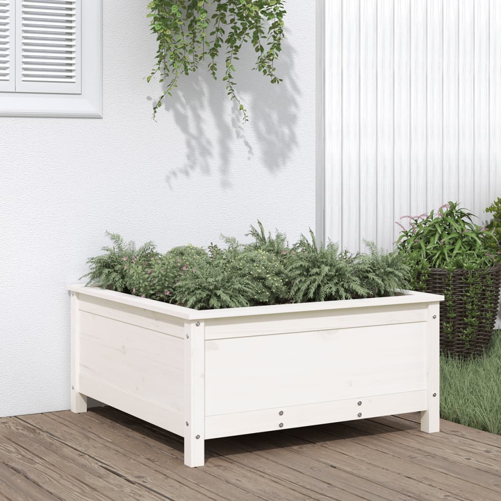 VIDAXL -Planungsbox 82.5x82.5x39 cm Festkiefer weiß