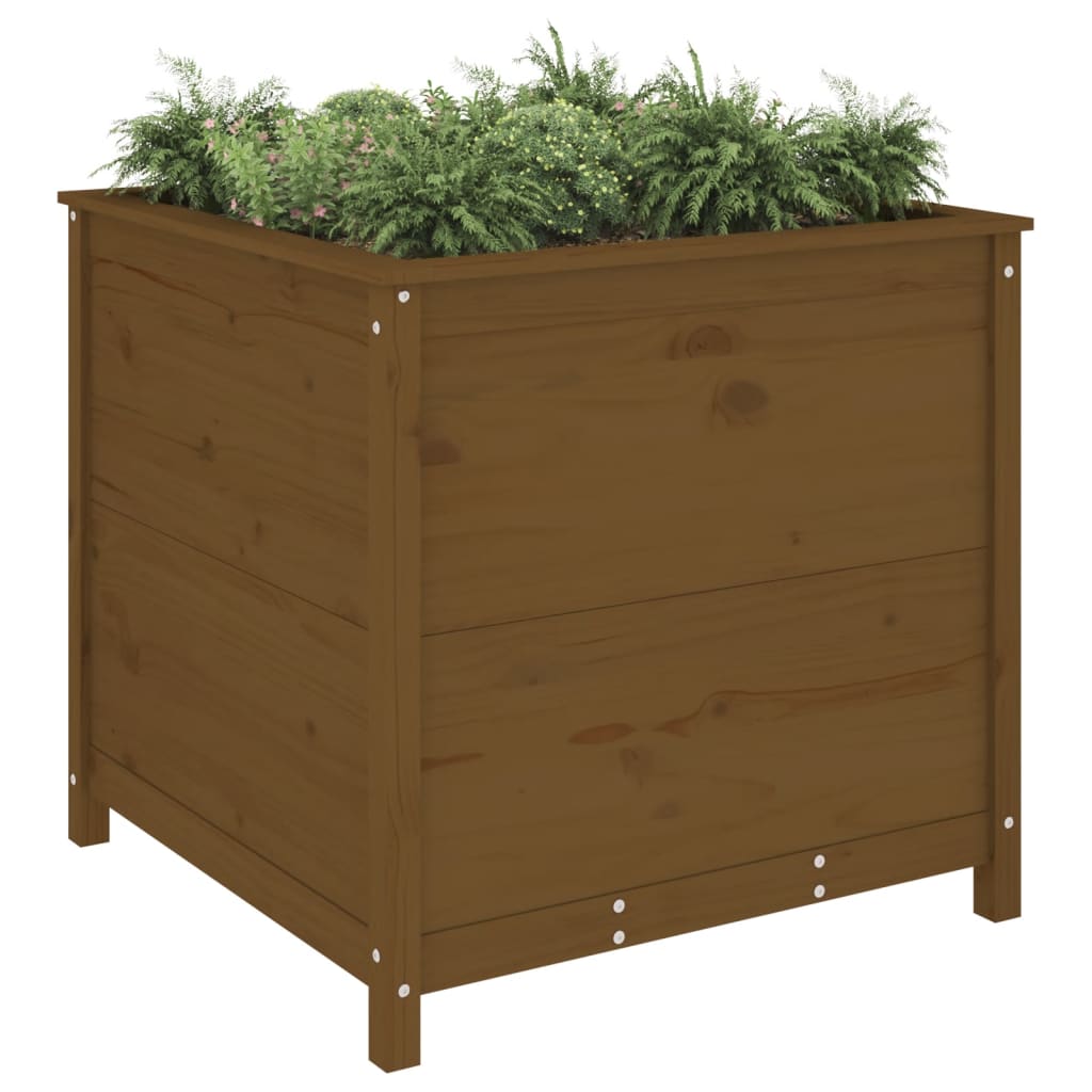 VIDAXL -Planungsbox 82.5x82.5x78 cm Festkiefer Honigbraun