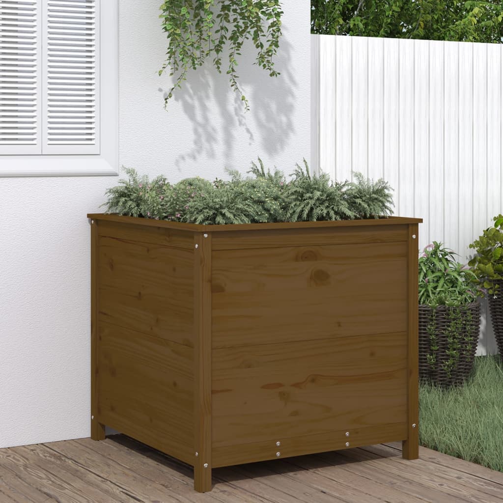 VIDAXL -Planungsbox 82.5x82.5x78 cm Festkiefer Honigbraun
