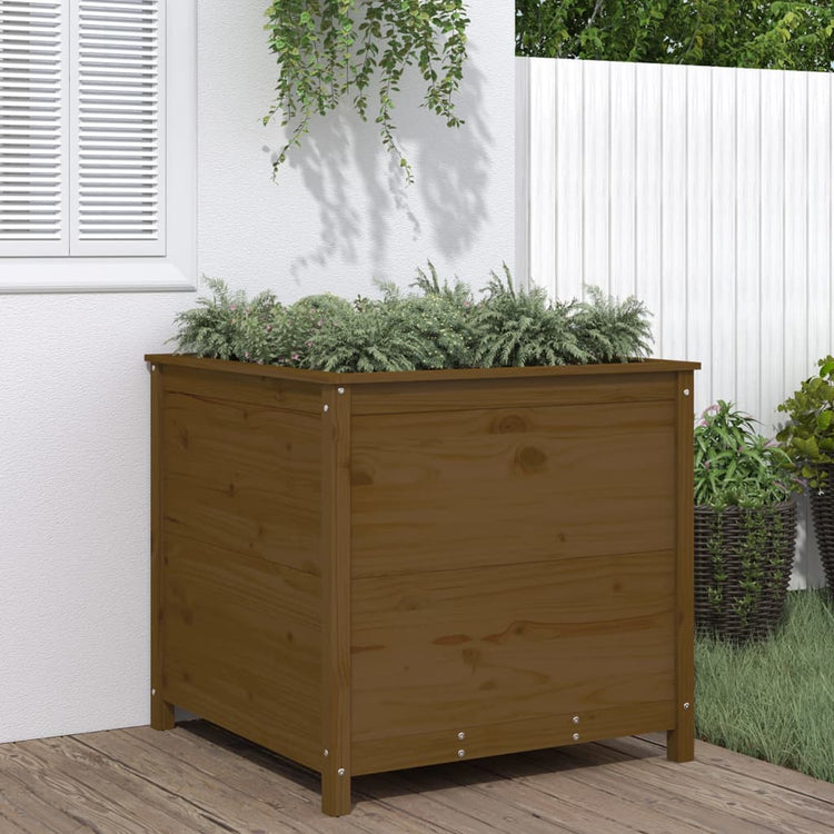 VIDAXL -Planungsbox 82.5x82.5x78 cm Festkiefer Honigbraun