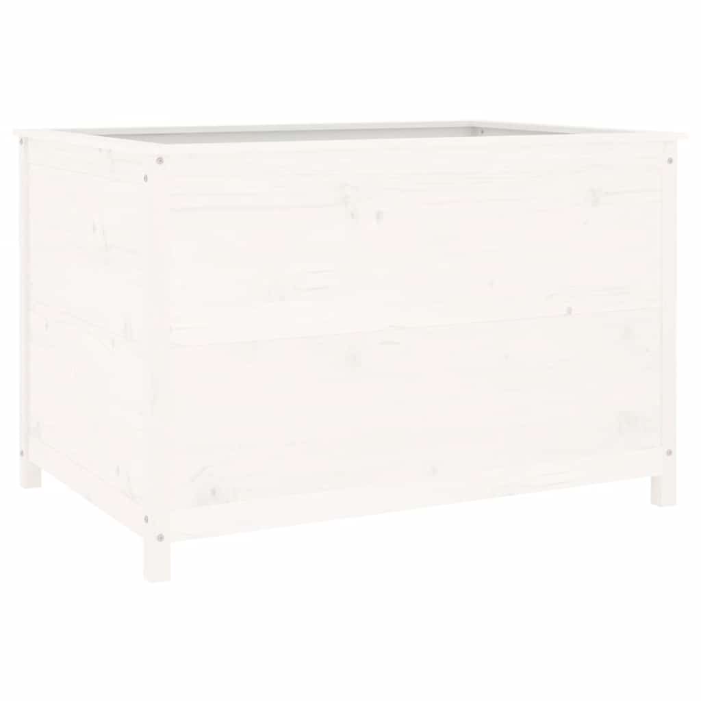 VIDAXL -Pflanzer erhöht 119,5 x 82,5 x 78 cm Festkiefer weiß weiß