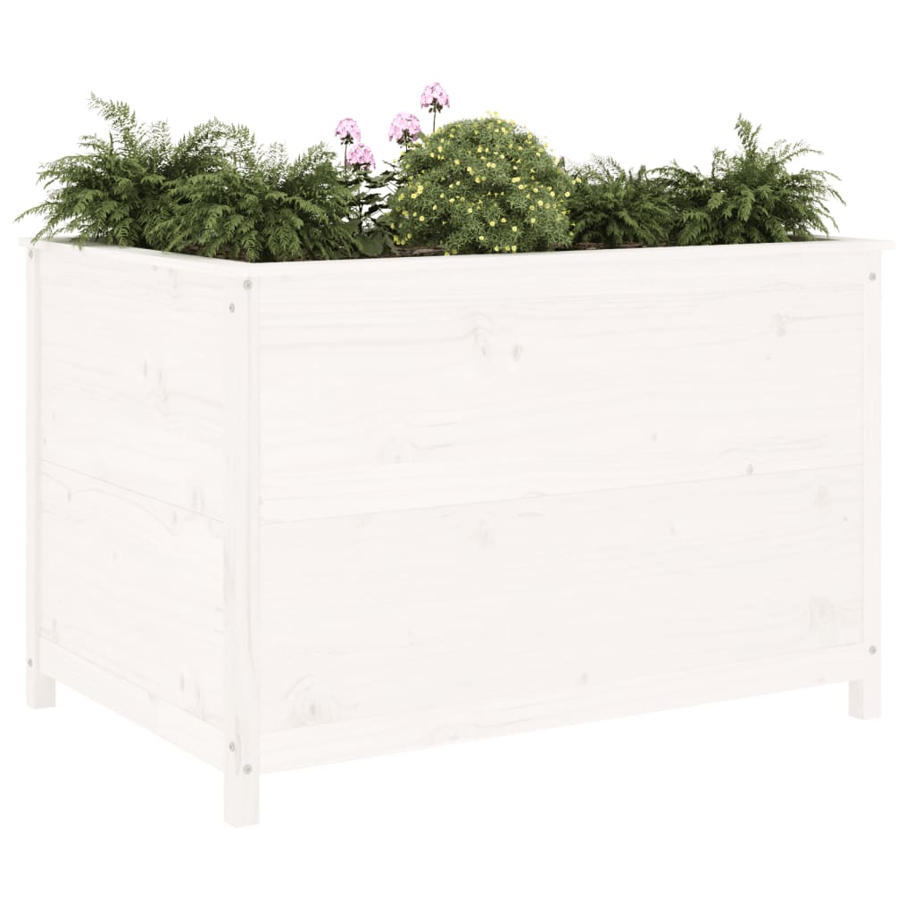 VIDAXL -Pflanzer erhöht 119,5 x 82,5 x 78 cm Festkiefer weiß weiß