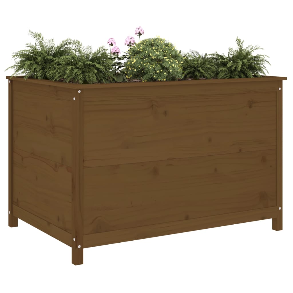 VIDAXL -Pflanzer erhöht 119,5 x 82,5 x 78 cm Festkiefer Honigbraun