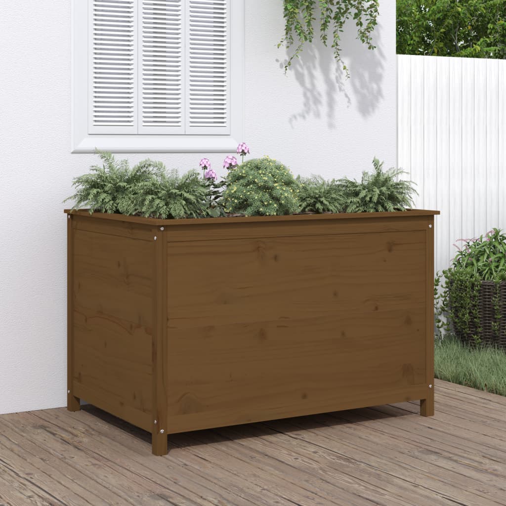 VIDAXL -Pflanzer erhöht 119,5 x 82,5 x 78 cm Festkiefer Honigbraun