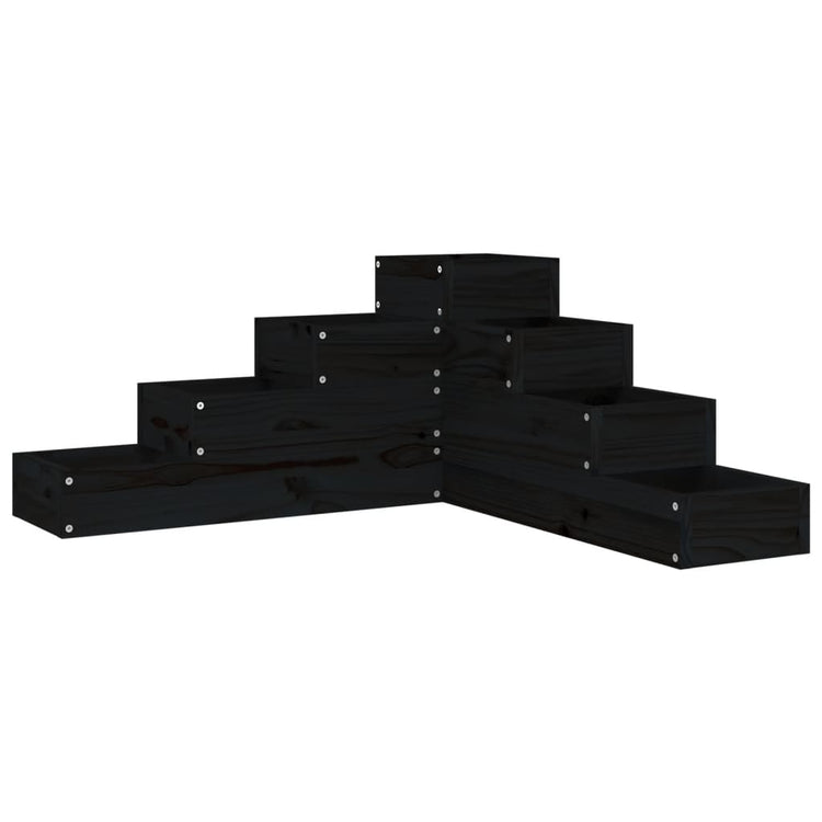 VIDAXL-Planungsbox 4-Layer 80.5x79x36 cm Festkiefer Holz schwarz