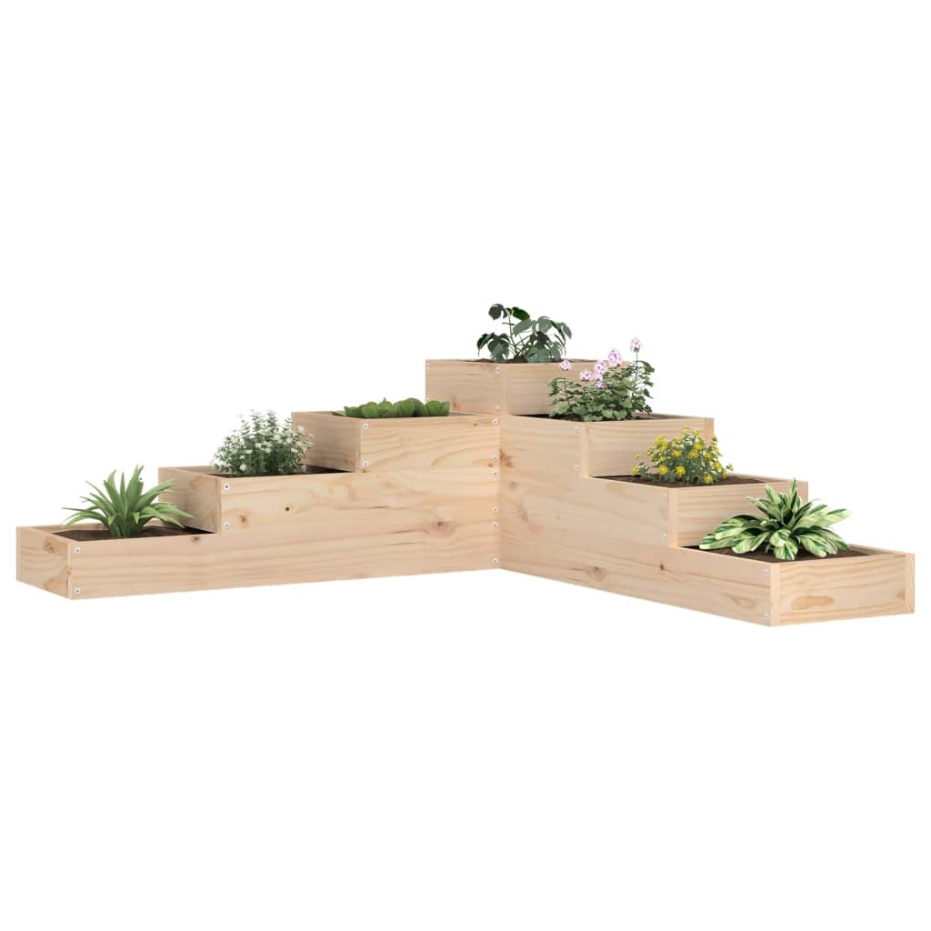 Vidaxx Pflanzgefäß 4-lagig 106x104,5x36 cm massives Kiefernholz