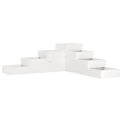 Vidaxx Pflanzgefäß 4-lagig 106x104,5x36 cm massives Kiefernholz weiß