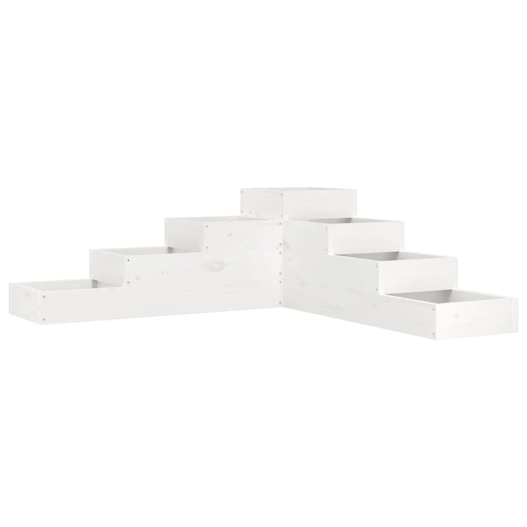 Vidaxx Pflanzgefäß 4-lagig 106x104,5x36 cm massives Kiefernholz weiß