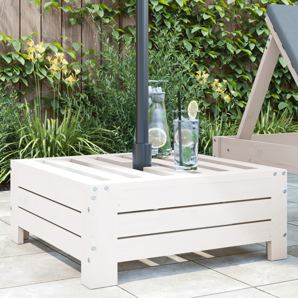 Vidaxl Parasol Footing Festkiefer weiß
