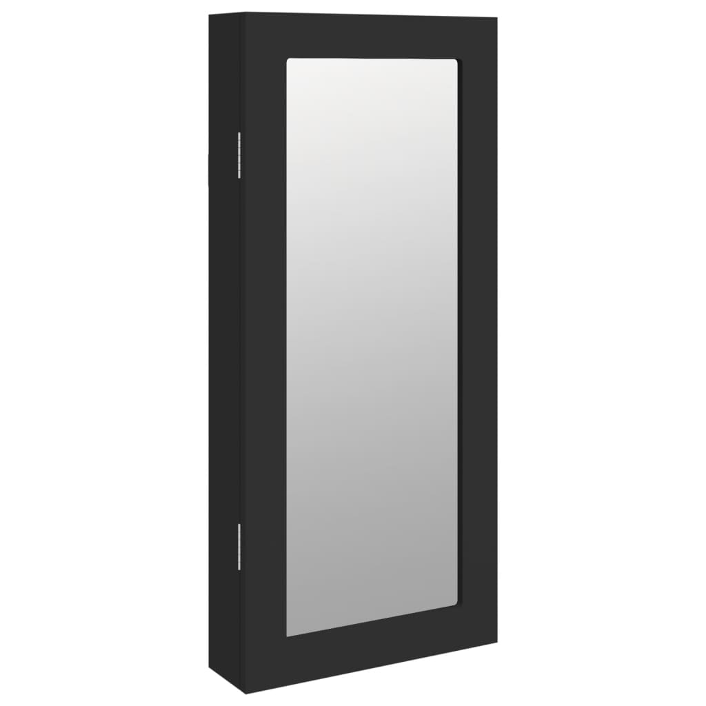 VIDAXL -Schmuckschrank mit Spiegelwand -montiert 30x8,5x67 cm Schwarz