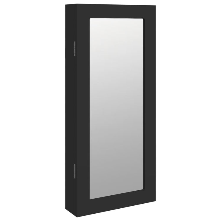 VIDAXL -Schmuckschrank mit Spiegelwand -montiert 30x8,5x67 cm Schwarz