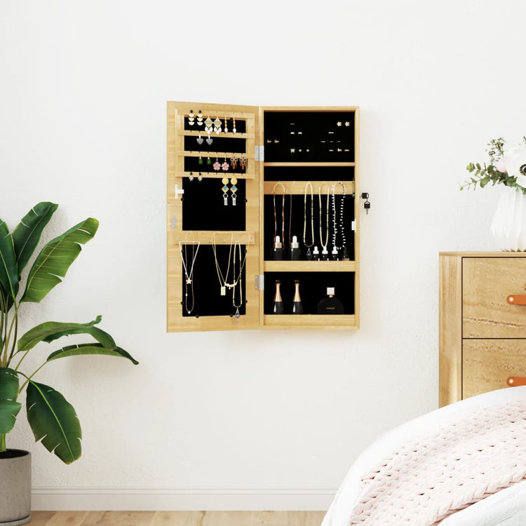 VIDAXL -Schmuckschrank mit Spiegelwand -montiert 30x8,5x67 cm