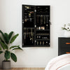 VIDAXL -Schmuckschrank mit Spiegelwand -montiert 37,5 x 10 x 106 cm Schwarz
