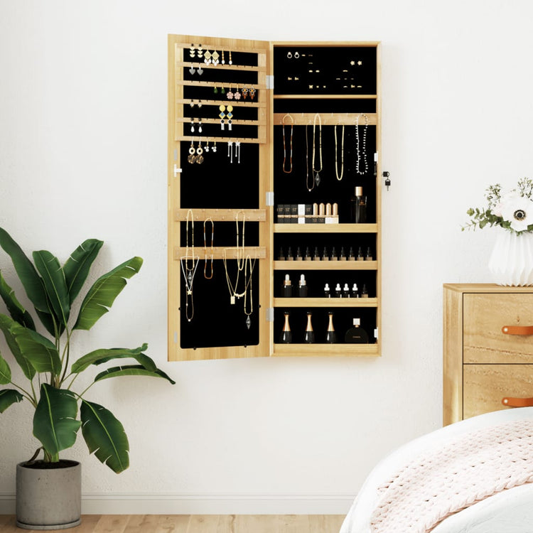 VIDAXL -Schmuckschrank mit Spiegelwand -montiert 37,5 x 10 x 106 cm