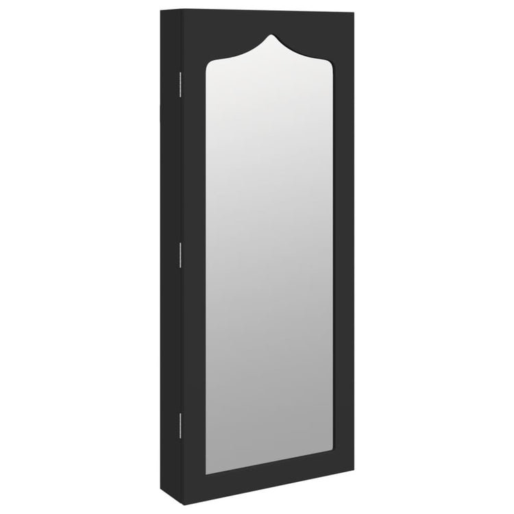 VIDAXL -Schmuckschrank mit Spiegelwand -montiert 37,5 x 10 x 90 cm schwarz