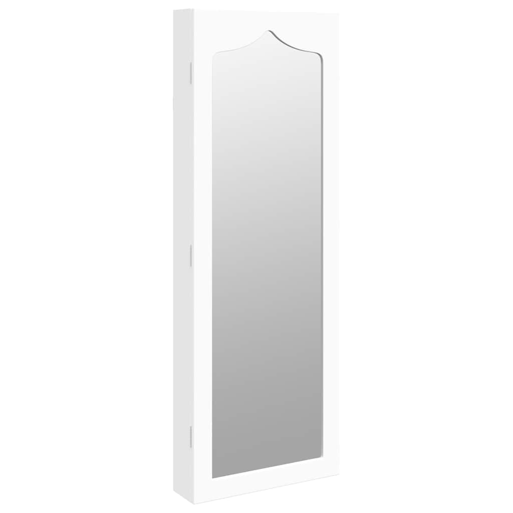 Vidaxl -Schmuckschrank mit Spiegelwand montiert 37,5x10x106 cm Weiß
