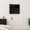 Vidaxl Schmuckschrank mit Spiegel und mit LED -Wand montiertem Schwarz