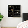 Vidaxl Schmuckschrank mit Spiegel und mit LED -Wand montiertem Schwarz