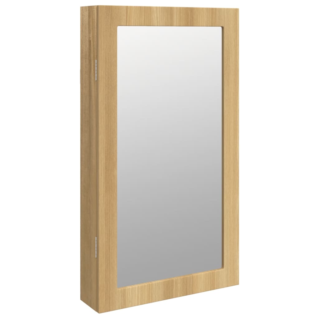 Vidaxl -Schmuckschrank mit Spiegel und LED -Wand -montiert