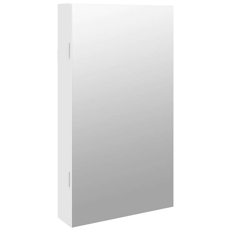 Vidaxl Schmuckschrank mit Spiegel und mit LED -Wand montiertem Weiß