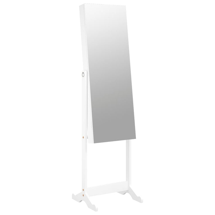 VIDAXL -Schmuckschrank mit Spiegel 42x38x152 cm weiß abgelöst