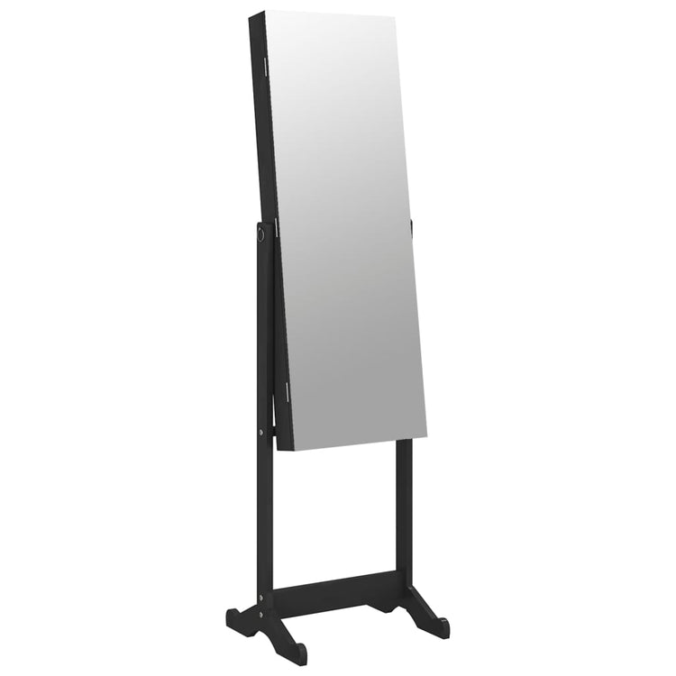 VIDAXL -Schmuckschrank mit Spiegel 42x38x152 cm Schwarz abgelöst