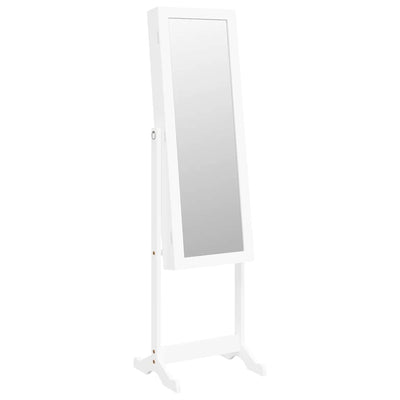 Vidaxl -Schmuckschrank mit Spiegel mit LED Lighting Listached White