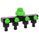 Vidaxl Kraanadapter 4-Wege 19,5x6x11 cm pp grün und schwarz