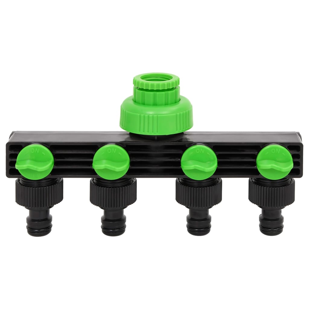 Vidaxl Kraanadapter 4-Wege 19,5x6x11 cm pp grün und schwarz