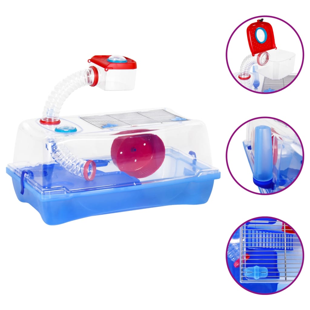 Vidaxl Hamsterkooi 57x33x26 cm Polypropenblau