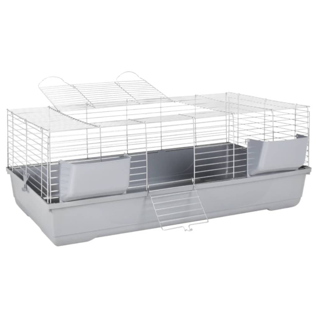 Vidaxl Tier Loft Smalltiere 118x59x46 cm Polypropen Metallgrau