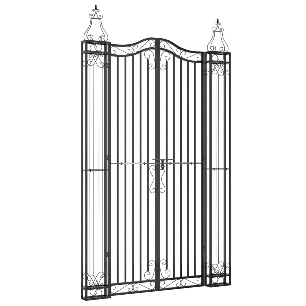 Vidaxl Poort 121x8x200 cm Schmiedeeisen schwarz