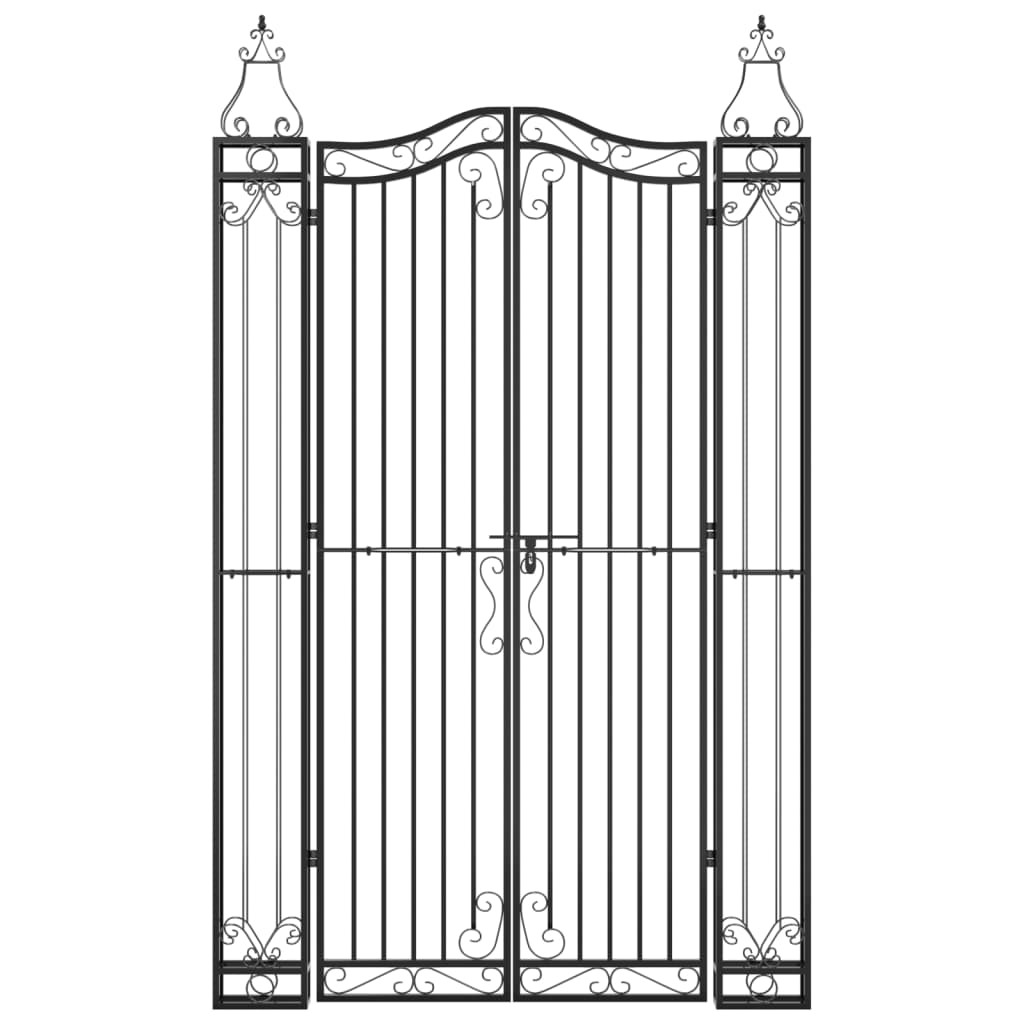 Vidaxl Poort 121x8x200 cm Schmiedeeisen schwarz