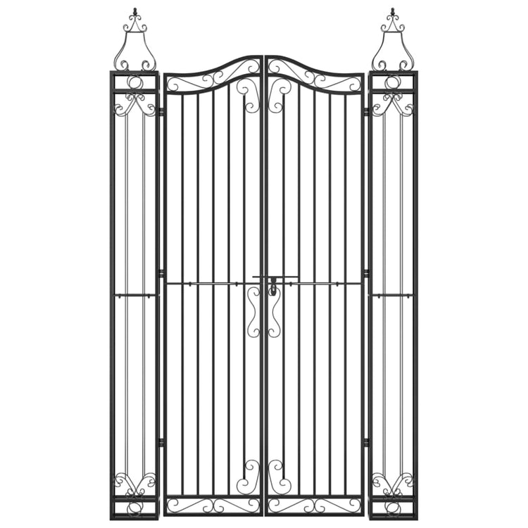 Vidaxl Poort 121x8x200 cm Schmiedeeisen schwarz