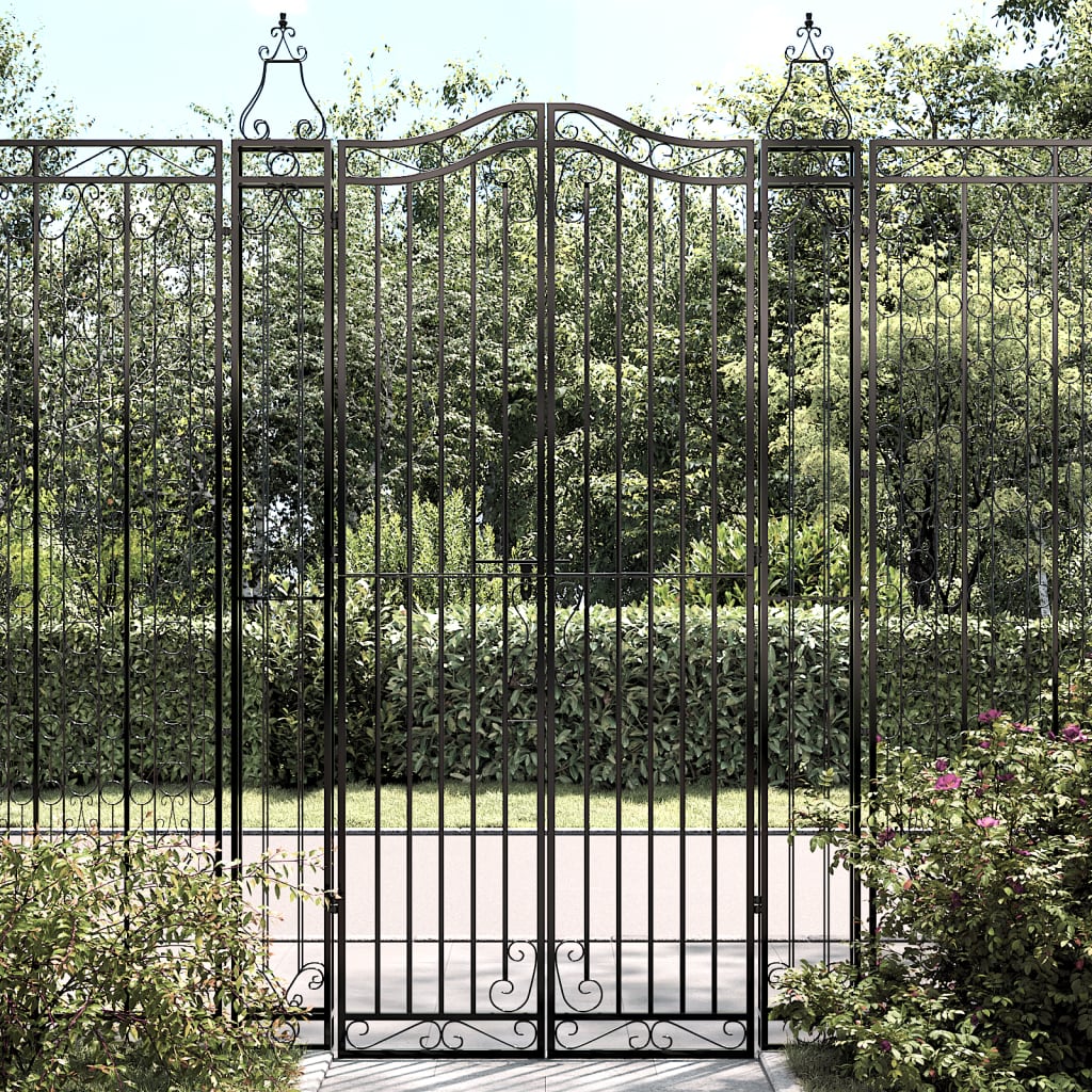 Vidaxl Poort 121x8x200 cm Schmiedeeisen schwarz