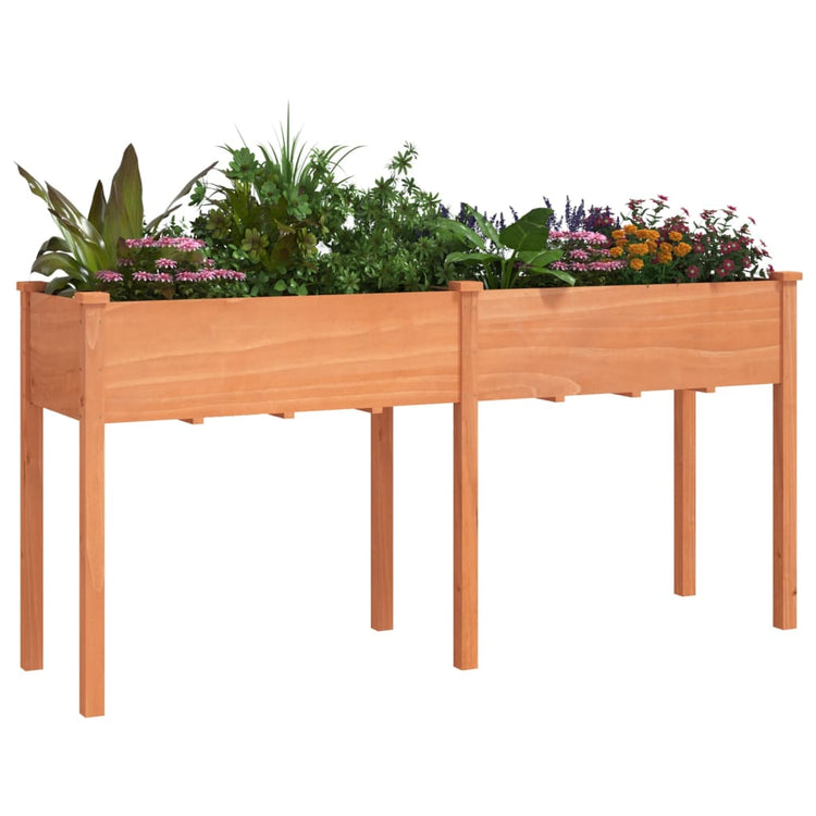 VIDAXL -Pflanzer mit Auskleidung 161x45x76 cm Festkiefernbraun