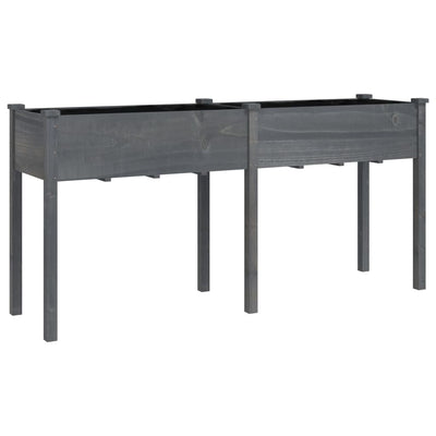 Vidaxx Pflanzgefäß mit Futter 161x45x76 cm massives Kiefernholz grau