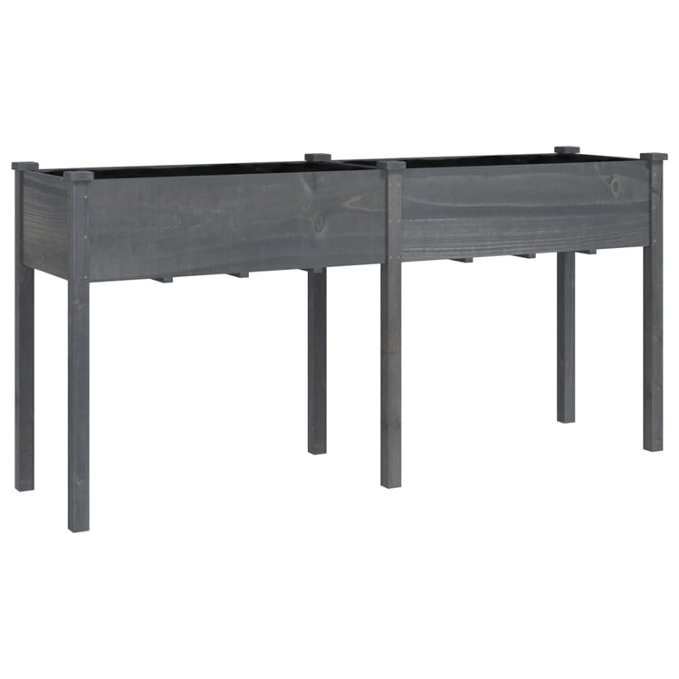 Vidaxx Pflanzgefäß mit Futter 161x45x76 cm massives Kiefernholz grau