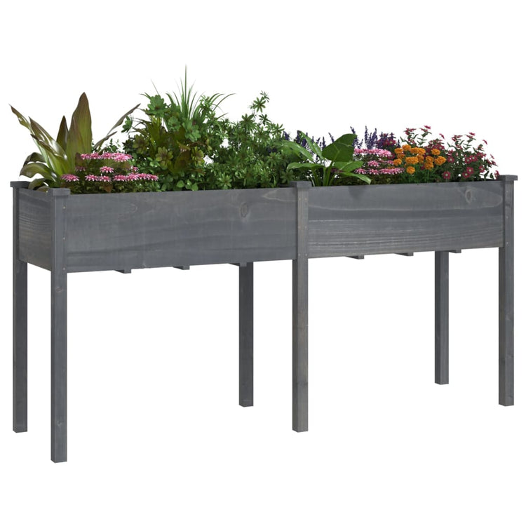 Vidaxx Pflanzgefäß mit Futter 161x45x76 cm massives Kiefernholz grau