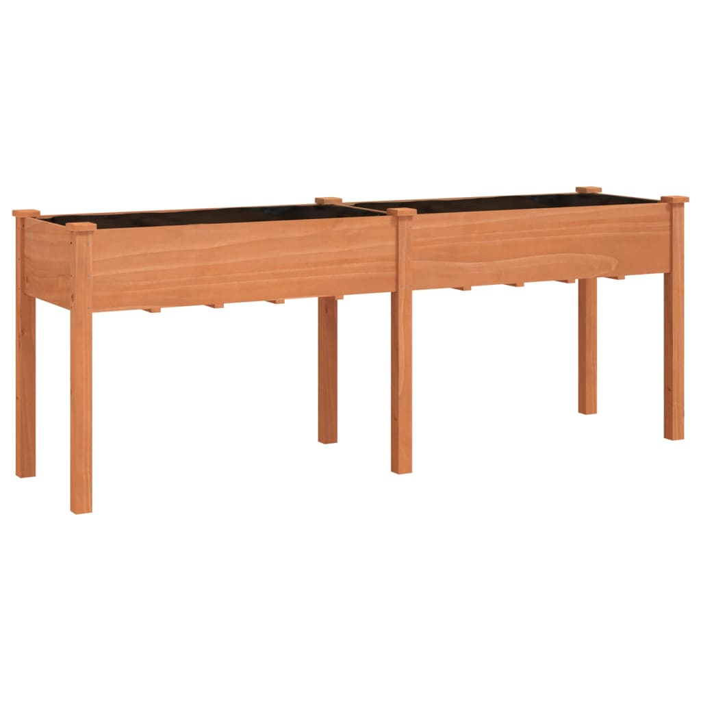 VIDAXL -Pflanzer mit Auskleidung 203x53x76 cm Festkiefernbraun