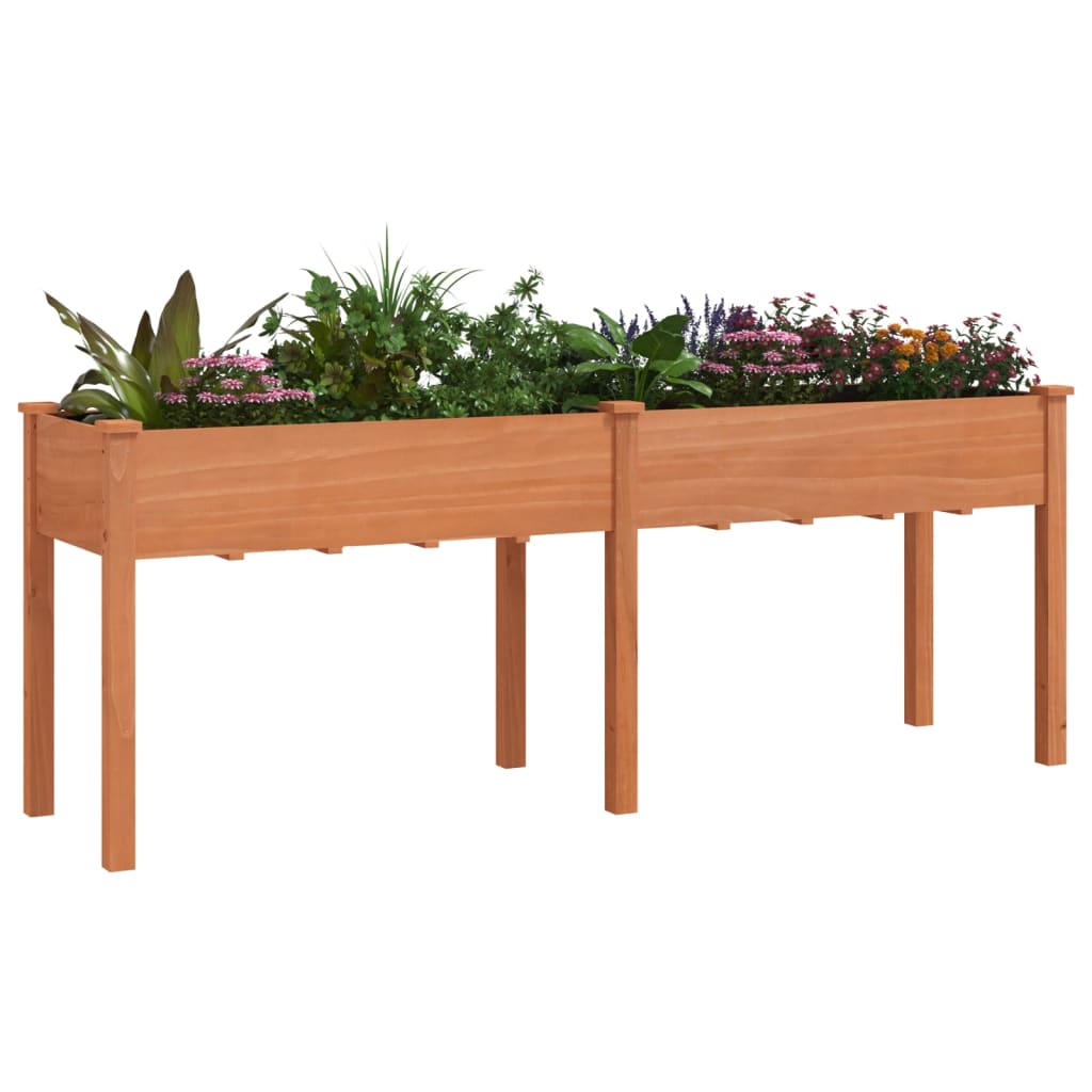 VIDAXL -Pflanzer mit Auskleidung 203x53x76 cm Festkiefernbraun