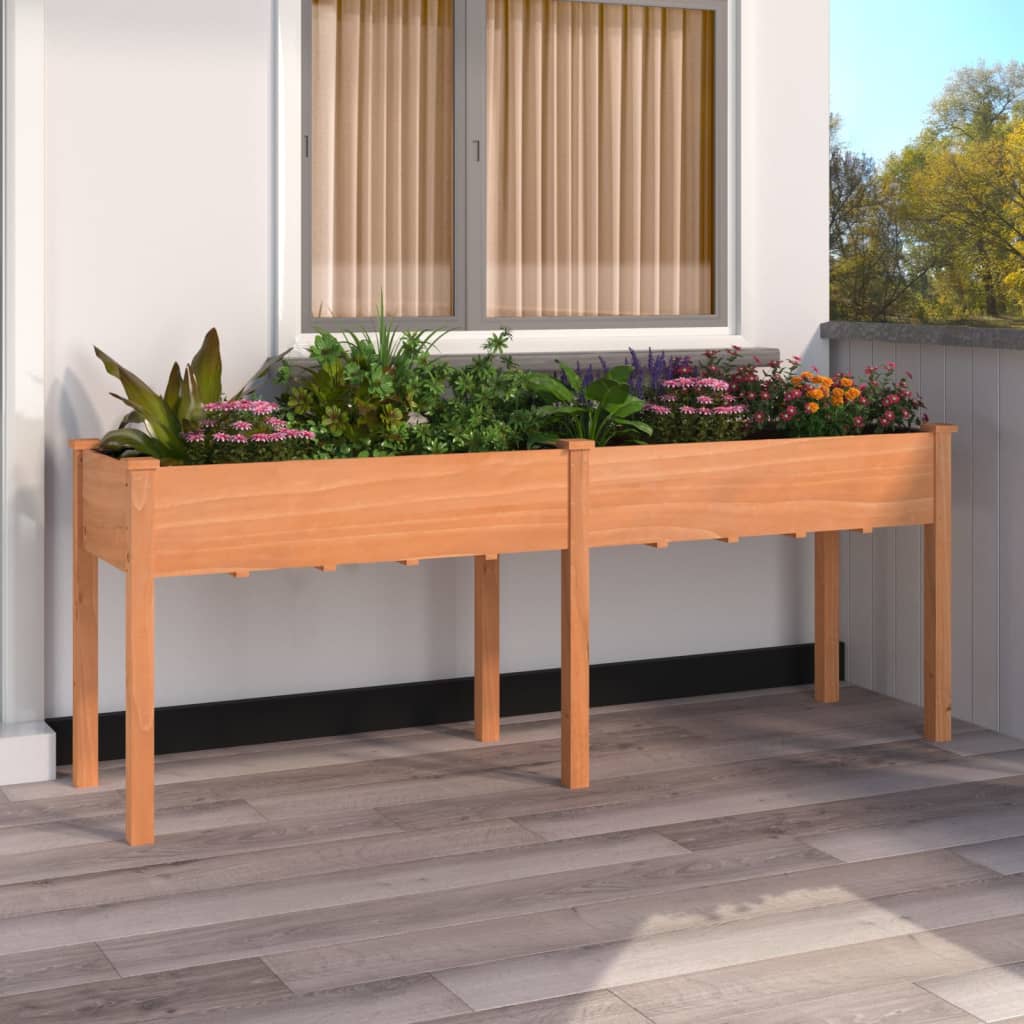 VIDAXL -Pflanzer mit Auskleidung 203x53x76 cm Festkiefernbraun