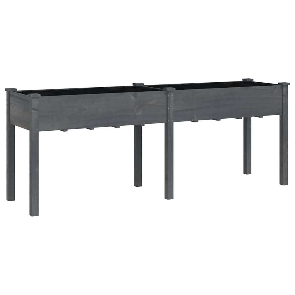VIDAXL -Pflanzer mit Auskleidung 203x53x76 cm Festes Poring Grau