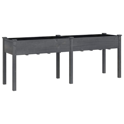 VIDAXL -Pflanzer mit Auskleidung 203x53x76 cm Festes Poring Grau