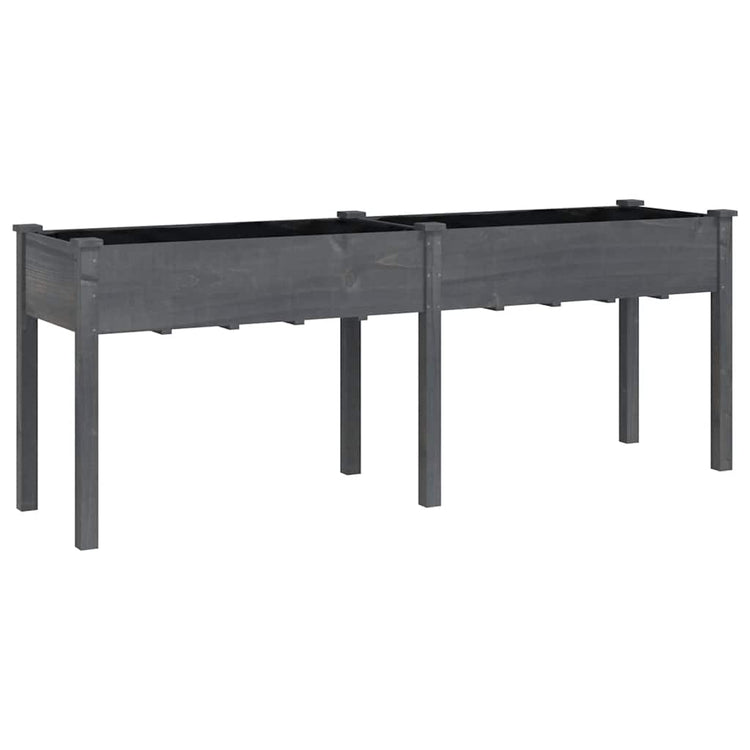 VIDAXL -Pflanzer mit Auskleidung 203x53x76 cm Festes Poring Grau