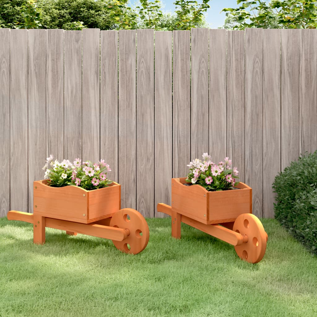 VIDAXL PLANTERTER SCHWEISSBARROW 2 PCS 47X15X19 CM Festkieferholz