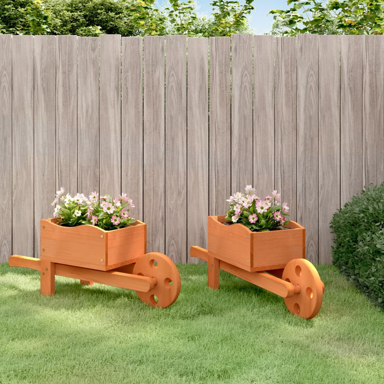 VIDAXL PLANTERTER SCHWEISSBARROW 2 PCS 47X15X19 CM Festkieferholz