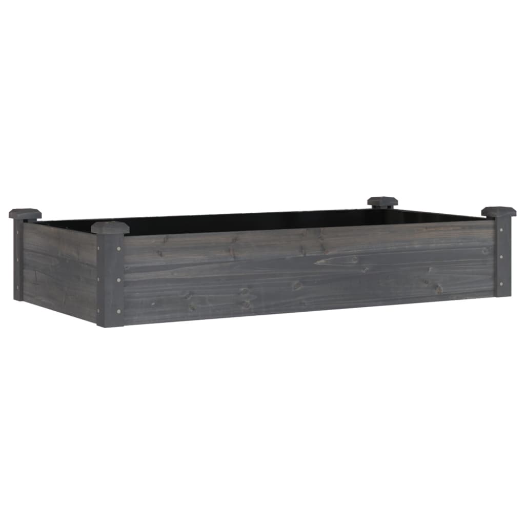 VIDAXL -Pflanzer mit einer Auskleidung von 120 x 60 x 25 cm Kiefern -Holzgrau angehoben