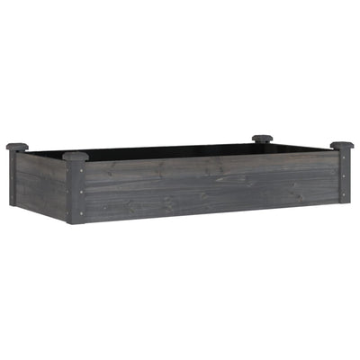 VIDAXL -Pflanzer mit einer Auskleidung von 120 x 60 x 25 cm Kiefern -Holzgrau angehoben